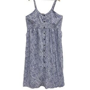 Patagonia‎ Womens Garden Island Dress Solstice Purple Floral XL Hemp button midi